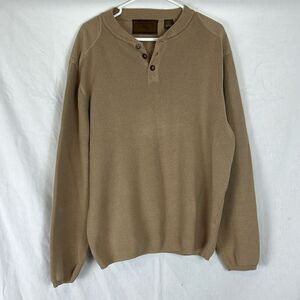 Tan Clearwater Outfitters Cotton Knit Sweater with Elbow Patches